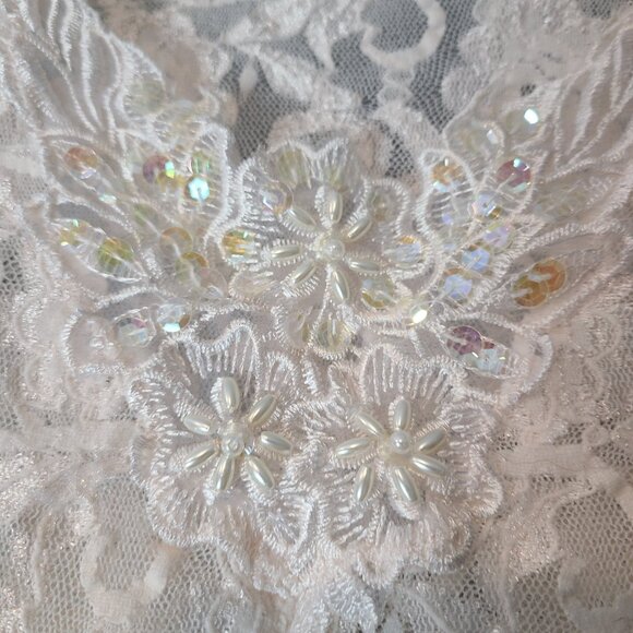 Vintage Lace Top Size 3X Fairy Coquette  Light Pink Beaded Sequin Dainty Cottage - Picture 9 of 10